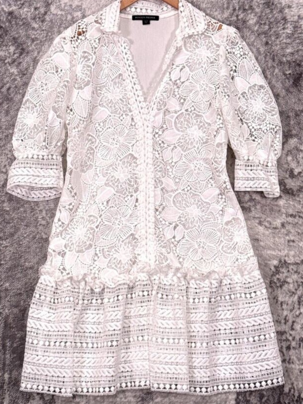 NWOT Why Size Small White Crochet Lace Dress